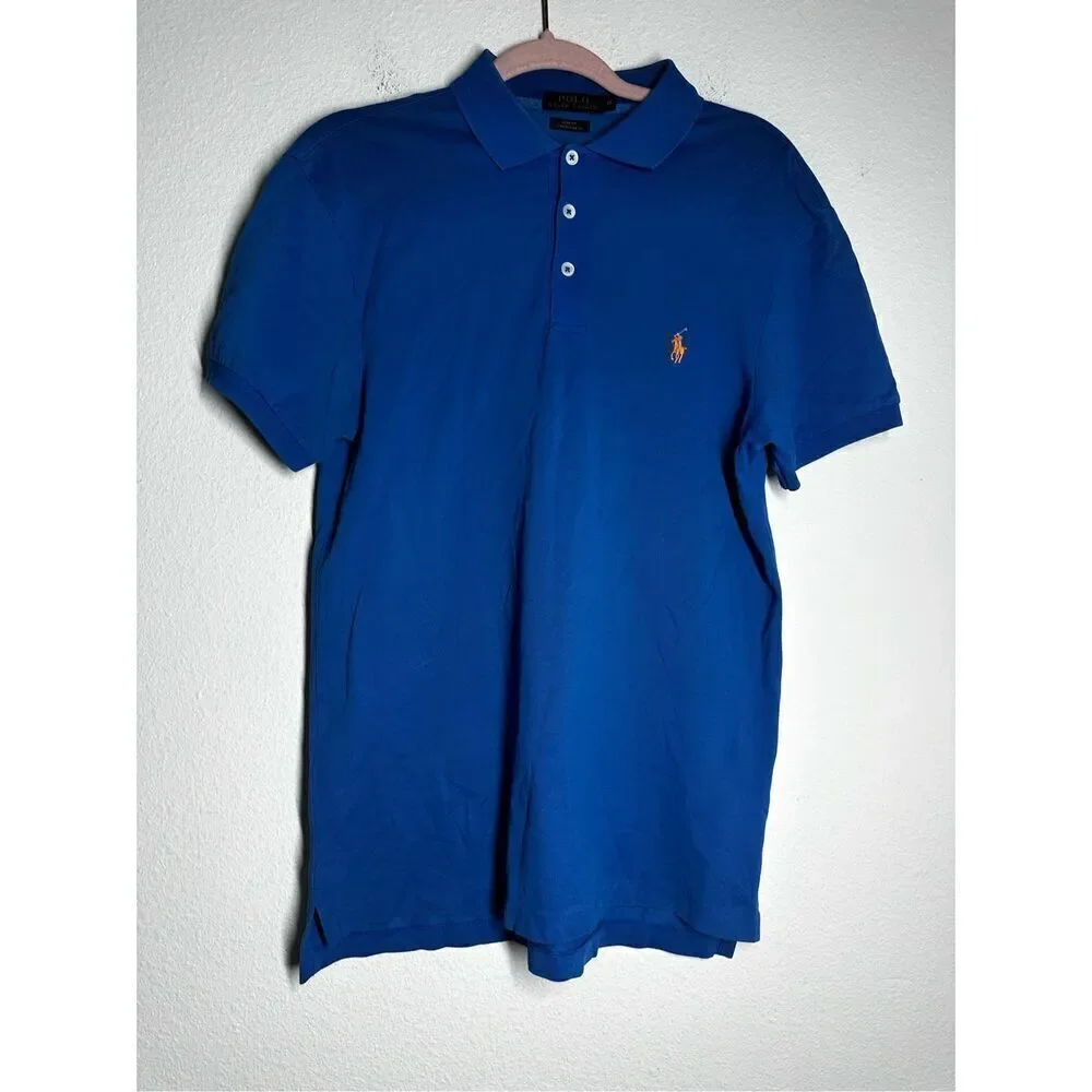 Polo Ralph Lauren Men’s Slim Fit Stretch Mesh Blue Embroidered Logo Sz M *Notes